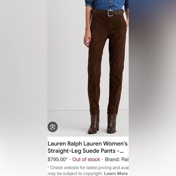 Luxurious brown suede Ralph Lauren pants